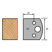 Steel Straight Profile Knives, Set of 2, 4mm Thickness, 40mm Length
