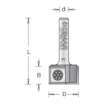22mm Dia, Carbide Inserts, Straight Bit, 2 Flutes, 1/4