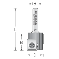 18mm Dia, Carbide Insert, Staggered Straight Bit, 2 Flutes, 1/2