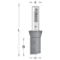 18mm Dia, Carbide Insert, Straight Bit, 1 Flute, RH, 1/2