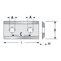 40mm Length, Carbide Inserts, 2 Edges, 12mm Width, 1.5mm Thickness