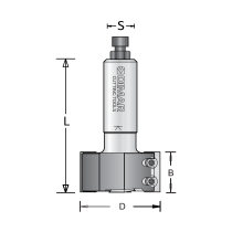 60mm Dia, Carbide Inserts, Straight Rebater Router Cutter with Scorers, 20mm Shank, 100mm Length